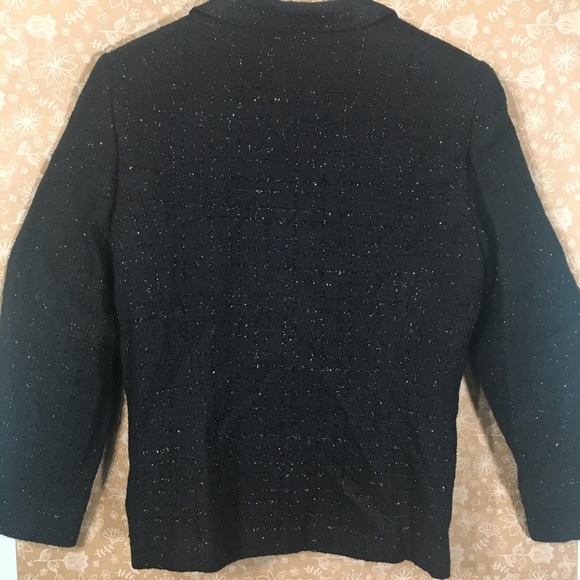 Sag Harbor Size 14 Sparkly Black Zipped Blazer - Picture 3 of 8